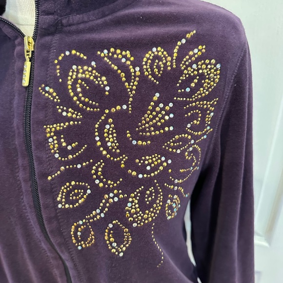 Purple Embellished Women's Jacket - Picture 3 of 8